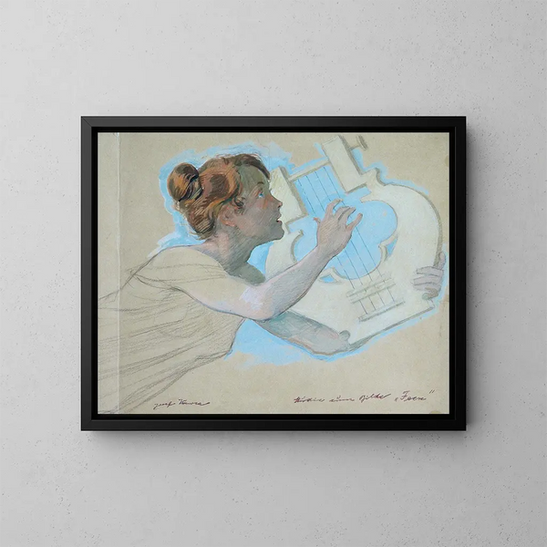 Study for the image Fairies - Josef Wawra — kehystetty taideteos seinällä