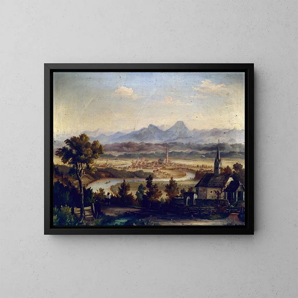 Vue sur Villach - Josef Willroider — kehystetty taideteos seinällä