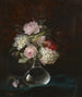 Bouquet de fleurs dans un vase en verre reflétant la fenêtre de l'atelier de l'artiste - Joseph Eugène Gilbault — näkymä teoksesta
