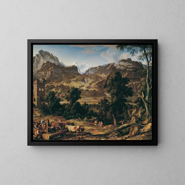 L'Oberland bernois - Joseph Anton Koch — kehystetty taideteos seinällä