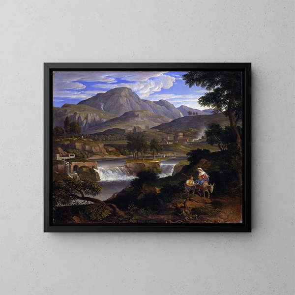 Chutes d'eau à Subiaco - Joseph Anton Koch — kehystetty taideteos seinällä