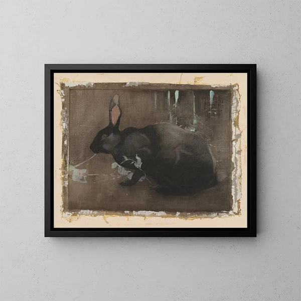 Un lapin noir - Joseph Crawhall — kehystetty taideteos seinällä