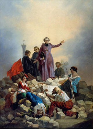Joseph Felon - Monseigneur Affre sur la barricade faubourg SaintAntoine actuels 11me et 12me arrondissements le 26 juin 1848.webp