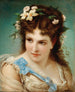 Portrait d'une fille avec des fleurs dans les cheveux - Joseph Hippolyte Aussandon — näkymä teoksesta
