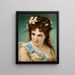 Portrait d'une fille avec des fleurs dans les cheveux - Joseph Hippolyte Aussandon — kehystetty taideteos seinällä