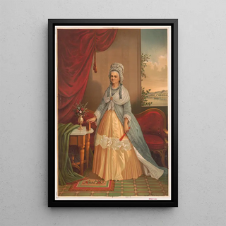 Joseph Hoover - Portrait of woman holding fan and book standing in front of couch.webp