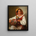 La fille aux fleurs - Joseph Lavos — kehystetty taideteos seinällä
