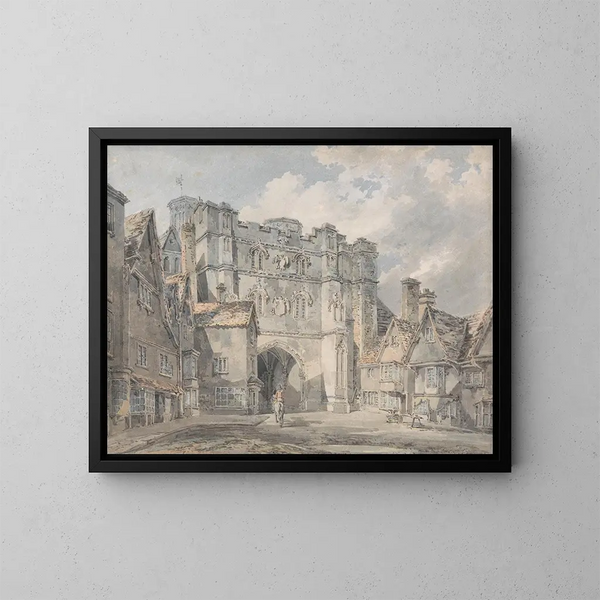 Portti kirkon Kristus Canterburyssä - Joseph Mallord William Turner — kehystetty taideteos seinällä