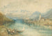 Näkymä Thun-järvelle vastapäätä Scherzligeniä, jossa Schadau-linna ja kaukana Niesen, Sveitsi - Joseph Mallord William Turner — näkymä teoksesta