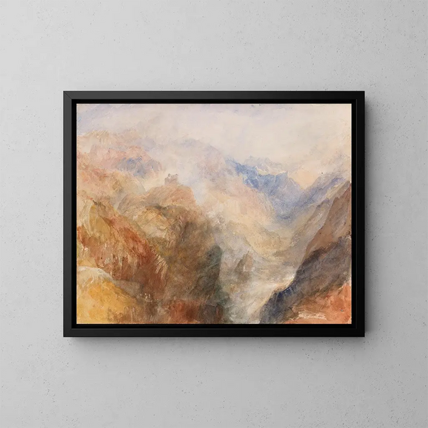 Montjovet vu de Saint-Vincent, regardant vers le Val d'Aoste en direction de Berriaz - Joseph Mallord William Turner — kehystetty taideteos seinällä
