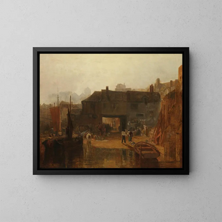 Saltash-maalaus jokiveneellä, Cornwall - Joseph Mallord William Turner — kehystetty taideteos seinällä