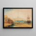 Scarboroughin kaupunki ja linna aamuhetkellä, pojat pyydystämässä rapuja - Joseph Mallord William Turner — kehystetty taideteos seinällä