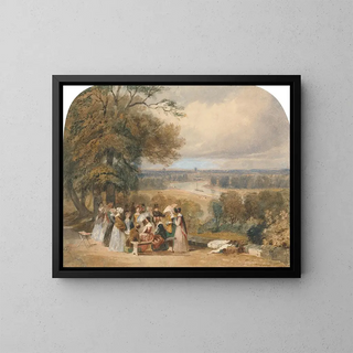 Un pique-nique sur Richmond Hill - Joseph Murray Ince — kehystetty taideteos seinällä