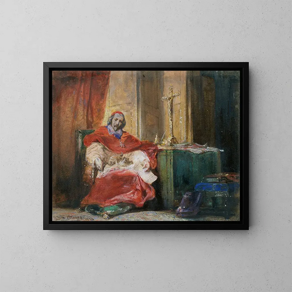 Cardinal de Richelieu - Joseph Nicolas Robert-Fleury — kehystetty taideteos seinällä