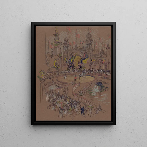 Coney Island - Joseph Pennell — kehystetty taideteos seinällä
