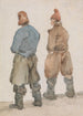 Deux pêcheurs vus de dos - Joseph Stannard — kehystetty taideteos seinällä