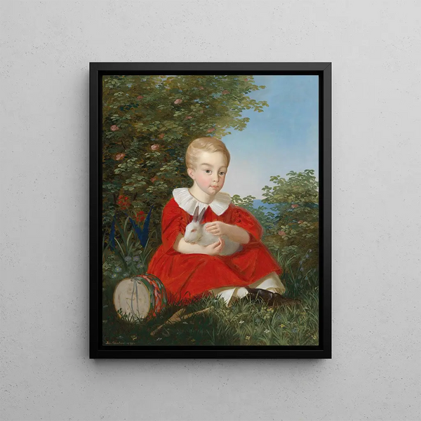 Joseph Weidner - Bildnis eines Knaben mit Zwerghasen.webp
