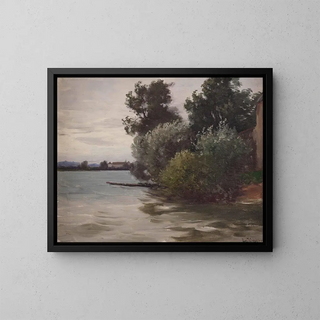 Au Chiemsee - Joseph Wopfner — kehystetty taideteos seinällä