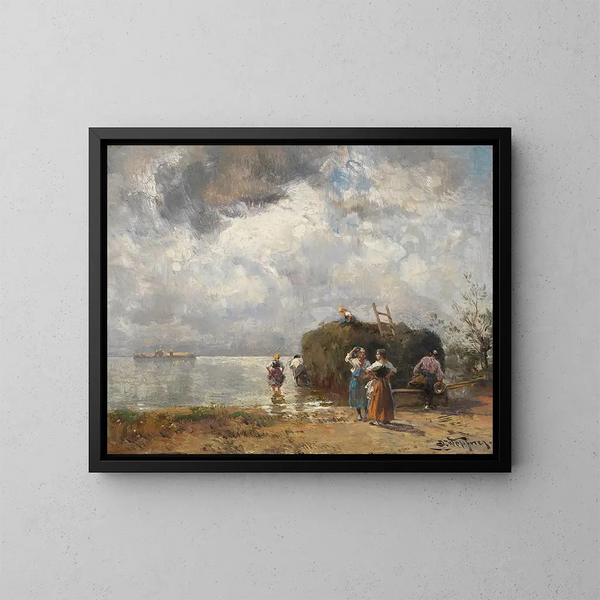 Kalastajalaiva Chiemsee - Joseph Wopfner — kehystetty taideteos seinällä