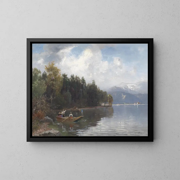 Partie au Walchensee - Joseph Wopfner — kehystetty taideteos seinällä