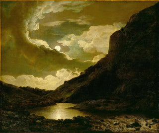 Matlock Tor au clair de lune - Joseph Wright de Derby — näkymä teoksesta
