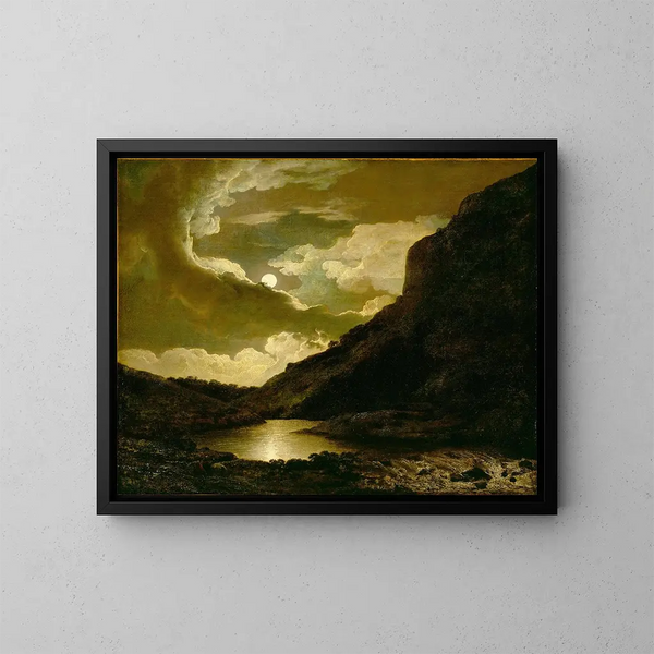Matlock Tor au clair de lune - Joseph Wright de Derby — kehystetty taideteos seinällä