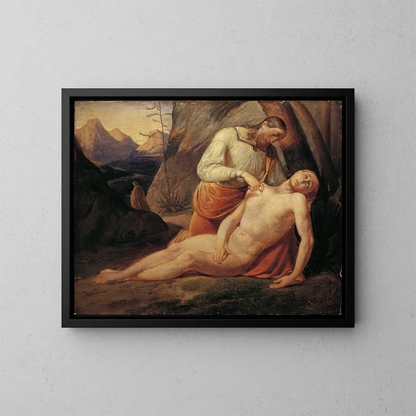 Le Bon Samaritain - Joseph von Führich — kehystetty taideteos seinällä