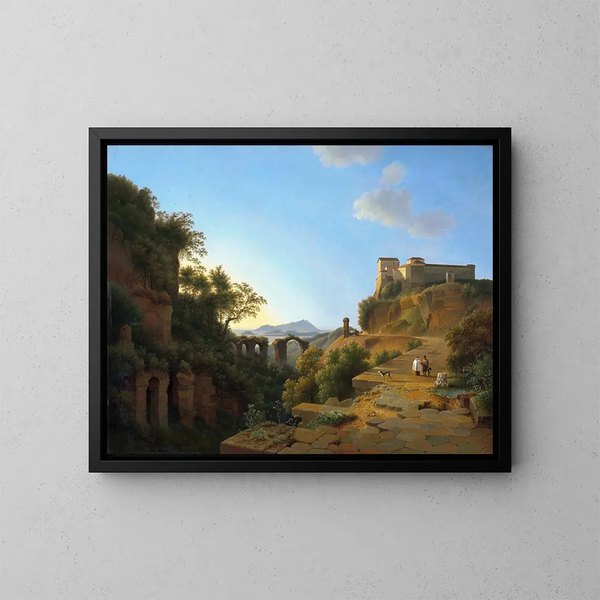 Le golfe de Naples avec l'île d'Ischia au loin - Josephus Augustus Knip — kehystetty taideteos seinällä