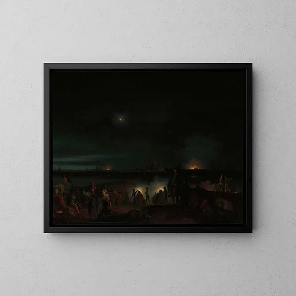 Ranskalaiset s'Hertogenboschin pommituksesta - Josephus Augustus Knip — kehystetty taideteos seinällä