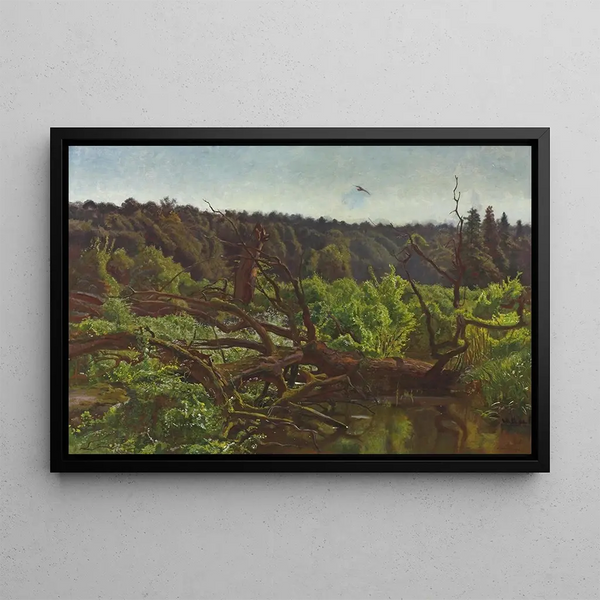 Jämeräsyvän metsän Chablis-maisemasta - Józef Chełmoński — kehystetty taideteos seinällä