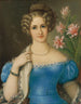 Portrait d'une jeune femme en robe bleue - Jozef Ginovský — näkymä teoksesta