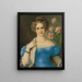 Portrait d'une jeune femme en robe bleue - Jozef Ginovský — kehystetty taideteos seinällä
