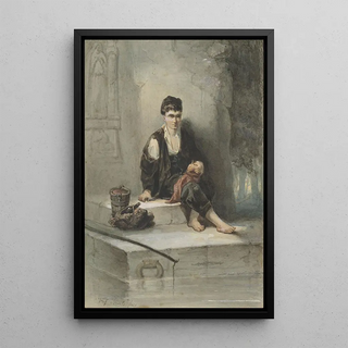 Jozef Israls - Zittende vissersknaap aan zijn maaltijd.webp