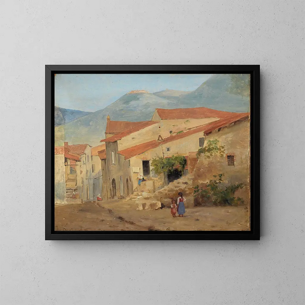 Rue de village dans les montagnes sabines - Jørgen Sonne — kehystetty taideteos seinällä