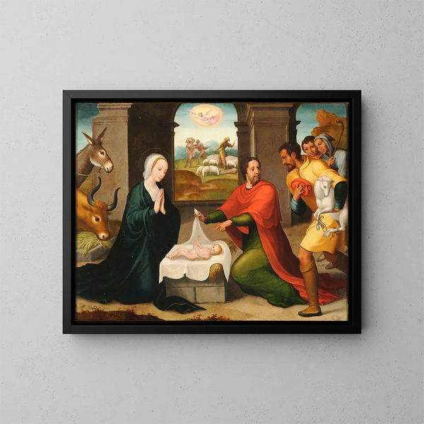 Adoration des bergers - Juan Correa de Vivar — kehystetty taideteos seinällä