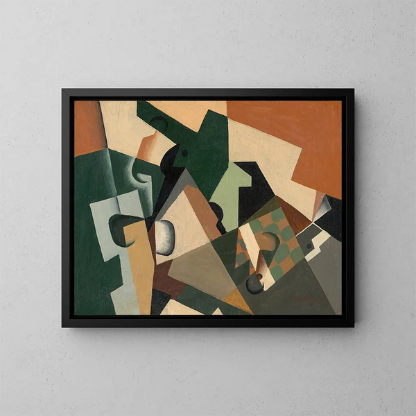 Verre et damier - Juan Gris — kehystetty taideteos seinällä