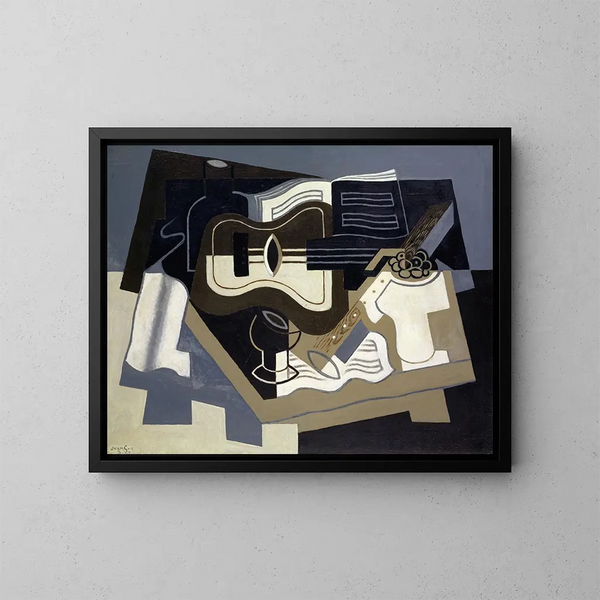 Kitara ja klarinetti - Juan Gris — kehystetty taideteos seinällä