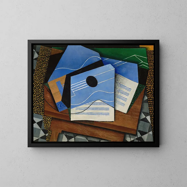 Kitara pöydällä - Juan Gris — kehystetty taideteos seinällä