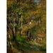 Maalauksen jäljennös Jules Le Cœur ja hänen koiransa Fontainebleaun metsässä - Pierre-Auguste Renoir