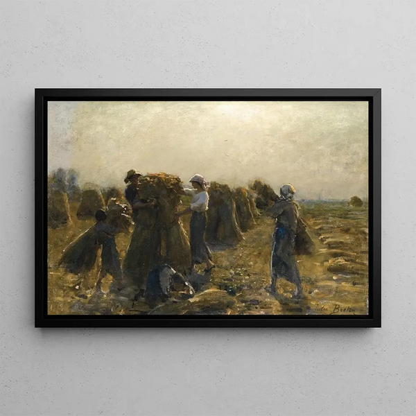 Sadonkorjuu - Jules Breton — kehystetty taideteos seinällä