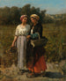 Kaksi nuorta naista poimimassa viinirypäleitä, luonnos Château Lagrange - Jules Breton — näkymä teoksesta