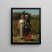 Kaksi nuorta naista poimimassa viinirypäleitä, luonnos Château Lagrange - Jules Breton — kehystetty taideteos seinällä