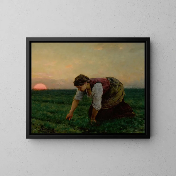 Une sarcleuse - Jules Breton — kehystetty taideteos seinällä