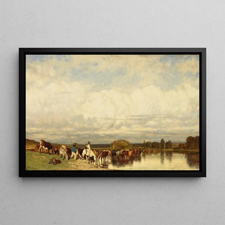 Jules Dupr - Cows Crossing a Ford.webp