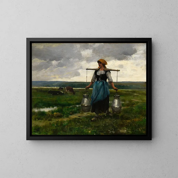 Maitokärry - Jules Dupré — kehystetty taideteos seinällä