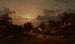 Kyläkohtaus auringonlaskussa - Jules Dupré — näkymä teoksesta