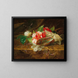 Jules Ferdinand Mdard - Still life with camellia a shell and a lace doily.webp