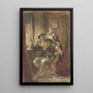 Jules Lunteschtz - Sitzender Kavalier mit hinter ihm stehender Dame.webp