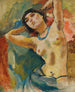 Brune au collier bleu - Jules Pascin — näkymä teoksesta