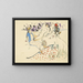 Nainen koiransa kanssa ja alastomana - Jules Pascin — kehystetty taideteos seinällä